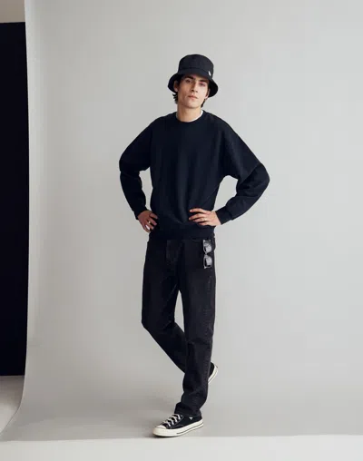 Madewell The Bedford Crewneck Sweatshirt In True Black