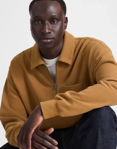 Madewell The Mccarren Midweight Quarter-zip Sweatshirt In Brown