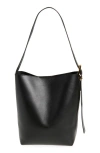Madewell The Medium Essential Leather Bucket Tote In Black