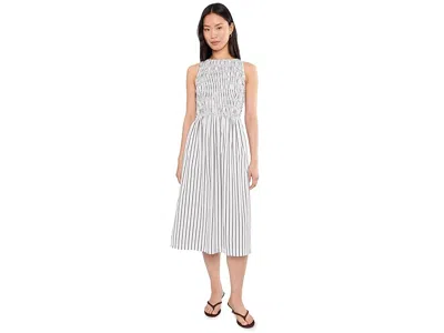 Madewell The Melody Boatneck Smocked Midi Dress In White