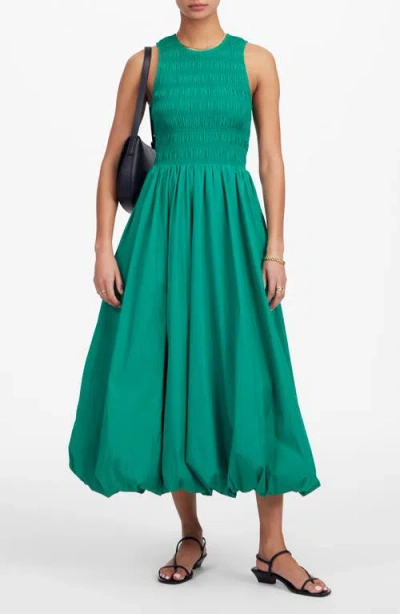 Madewell The Melody Bubble Hem Smocked Midi Dress