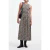 Madewell The Melody Floral Smocked Midi Dress In Dark Pavement