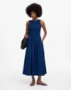 Madewell The Melody Scoopback Smocked Midi Dress In Blue