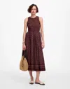Madewell The Melody Scoopback Smocked Midi Dress In Red