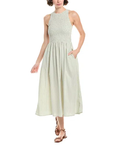 Madewell The Melody Smocked Midi Dress In Green
