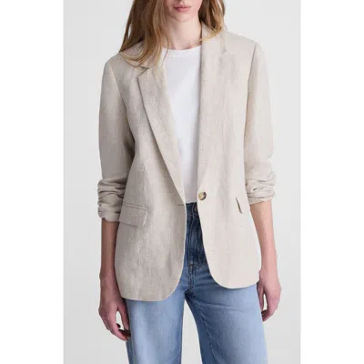 Madewell The Mercer Linen Relaxed Blazer In Gray