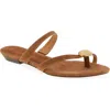 Madewell The Mila Organic Hardware Thong Slide Sandal In Aged Cognac