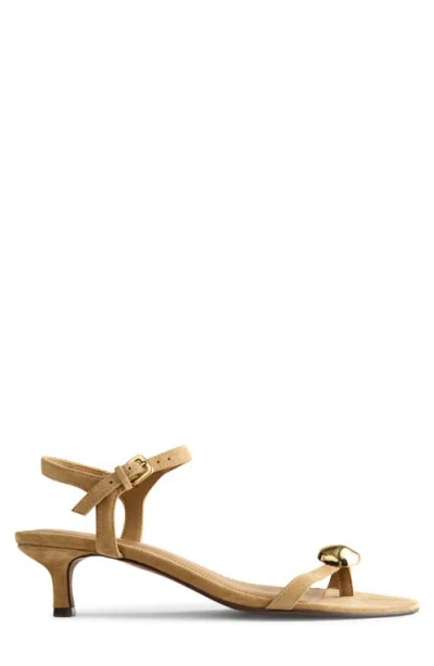 Madewell The Mila Organic Hardware Ankle Strap Sandal In Brown