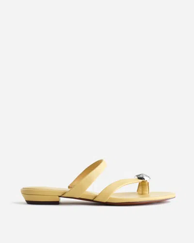 Madewell The Mila Organic Hardware Thong Sandal In Butter Yellow