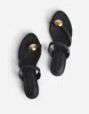 Madewell The Mila Hardware Toe Loop Slide Sandal In True Black