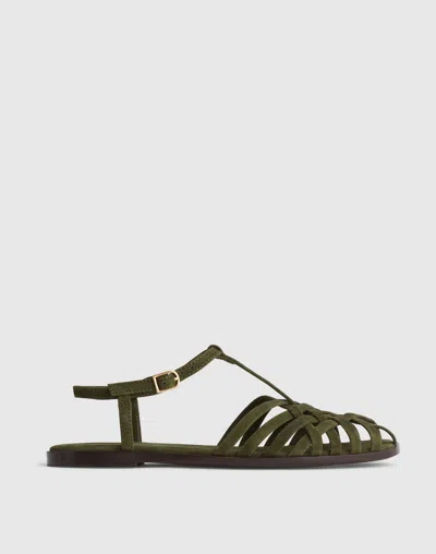 Madewell The Milano Fisherman Sandal In Green