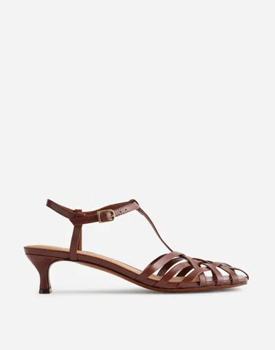 Madewell The Milano Mid-heeled Sandal In Brown