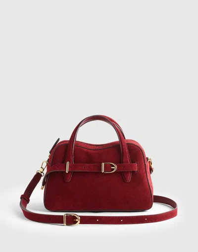 Madewell The Mini Belted Crossbody Bag In Burgundy