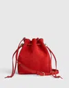 Madewell The Mini Drawstring Crossbody Bag In Red