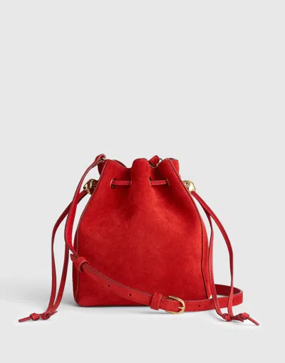 Madewell The Mini Drawstring Crossbody Bag In Red