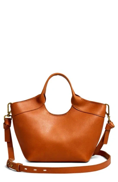 Madewell The Mini Sydney Cutout Leather Tote In Brown
