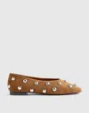Madewell Sage Dome Studs Ballet Flats Dried Acorn In Brown