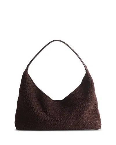 Madewell The Mylie Shoulder Bag In Woven Suede In Purple