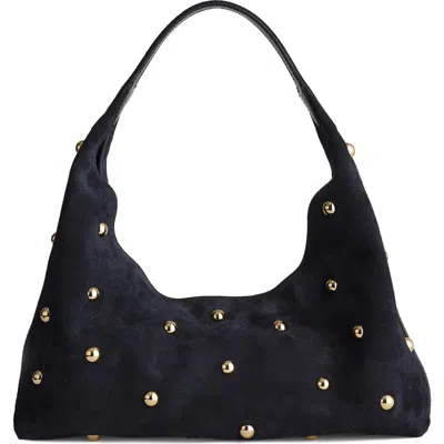 Madewell The Mylie Studded Suede Shoulder Bag In Purple