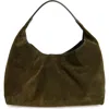 Madewell The Mylie Suede Shoulder Bag In Green