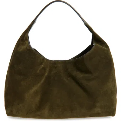 Madewell The Mylie Suede Shoulder Bag In Green