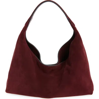 Madewell The Mylie Suede Shoulder Bag In Sangria
