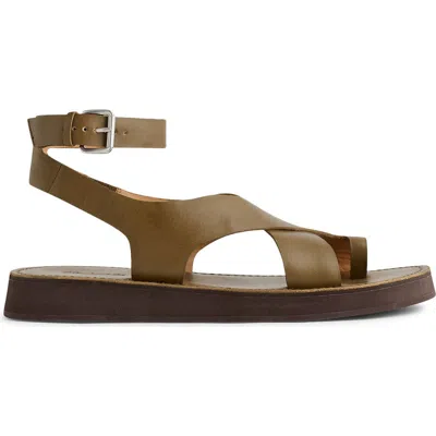 Madewell The Natasha Flatform Sandal In Olive Tree