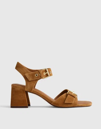 Madewell The Neeka Ankle-strap Heeled Sandal In Brown