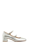 Madewell The Nettie Heeled Mary Jane In Silver