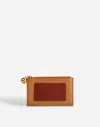 Madewell The Organic Hardware Zip Card Case In Brown