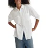 Madewell The Oversize Straight Hem Signature Poplin Shirt In Eyelet White