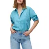 Madewell The Oversize Straight Hem Signature Poplin Shirt In Shaded Aqua