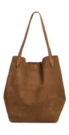 Madewell The Oversized Shopper Tote In Suede Dried Acorn In Brown