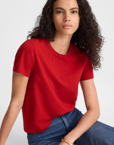 Madewell The Perfect Crewneck Tee In Red