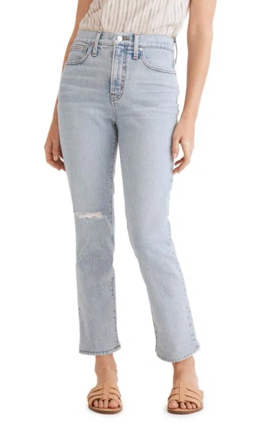 Madewell The Perfect High Waist Ripped Crop Jeans In Sudbury Wash