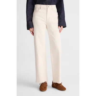 Madewell The Perfect Vintage Raw Hem Crop Wide Leg Jeans In White