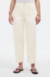Madewell The Perfect Vintage Raw Hem High Waist Crop Wide Leg Jeans In Vintage Canvas