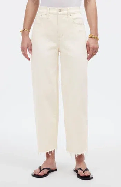 Madewell The Perfect Vintage Raw Hem High Waist Crop Wide Leg Jeans In Vintage Canvas