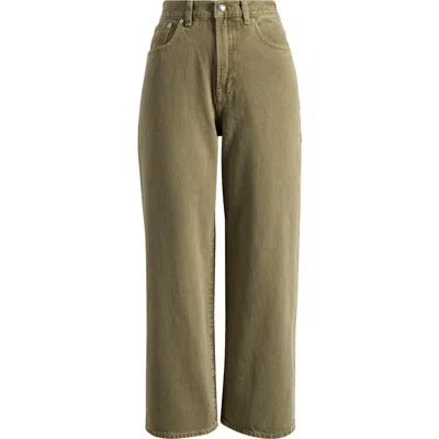 Madewell The Perfect Wide Leg Crop Jeans In Faded Fatigue