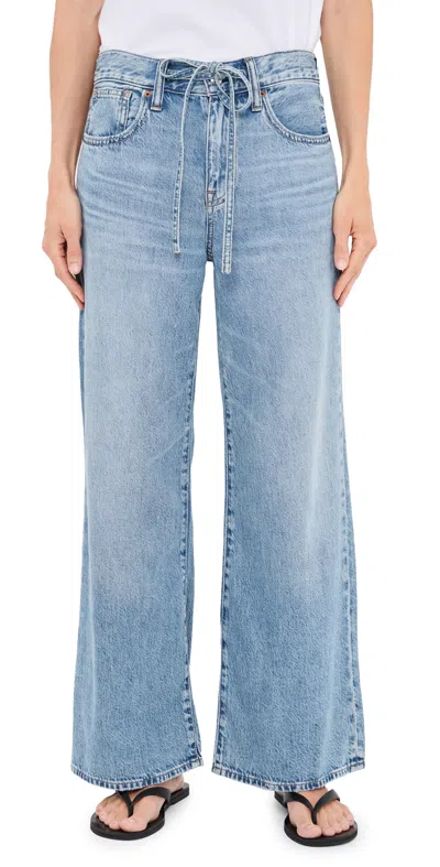 Madewell The Petite Ultimate Wide-leg Jean In Airy Denim Raebrook Wash In Blue