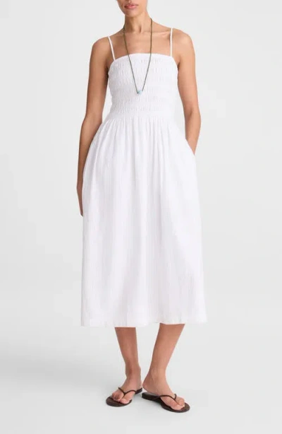 Madewell The Peyton Cotton Midi Dress In White