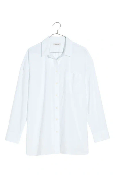 Madewell The Plus Signature Poplin Oversize Button-up Shirt In Eyelet White