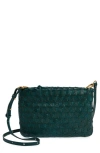 Madewell The Puff Woven Crossbody Bag In Green