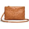 Madewell Puffy Woven Crossbody Bag In Desert Camel