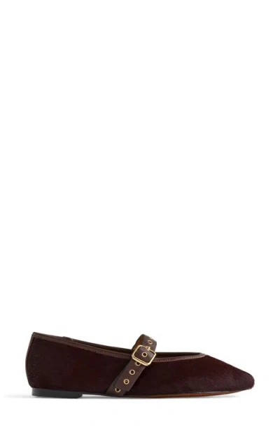 Madewell The Remy Calf Hair Mary Jane Flat In Brown