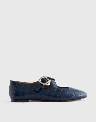 Madewell The Remy Crisscross Mary Jane Flat In Blue