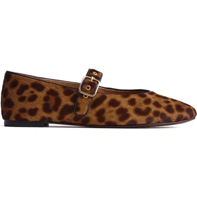Madewell The Remy Genuine Calf Hair Mary Jane Flat In Animal Print