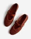 Madewell Hera Open Weave Mary Jane Flats Dusty Redwood In Dusty Redwood