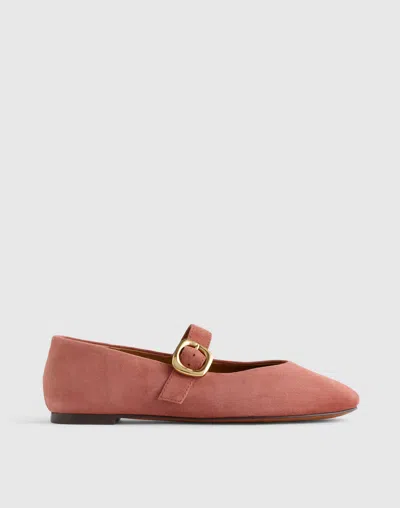 Madewell The Remy Mary Jane Flat: Sculptural Buckle Edition In Pink