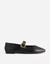 Madewell The Remy Mary Jane Flat: Sculptural Buckle Edition In True Black
